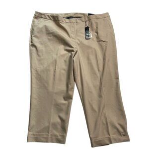 Lane Bryant Womens Biege The Lena Capri Pants Plus Size 28 Cruvy Trousers  u